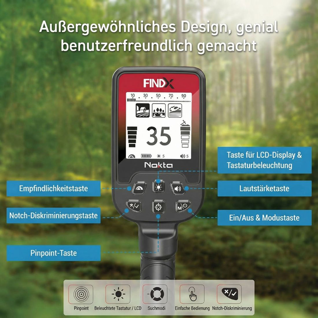B-Ware Nokta FINDX Metalldetektor (leichte Gebrauchsspuren)