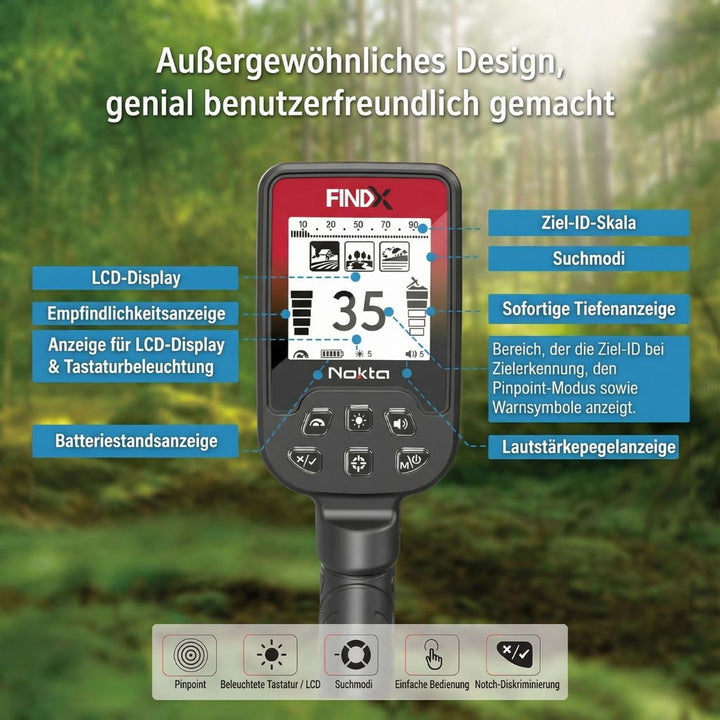 B-Ware Nokta FINDX Metalldetektor (leichte Gebrauchsspuren)