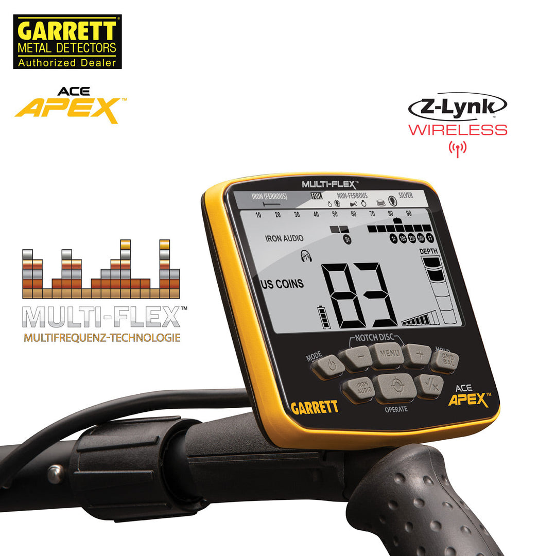 Garrett ACE Apex Raider Wireless | DTI Metalldetektor Set
