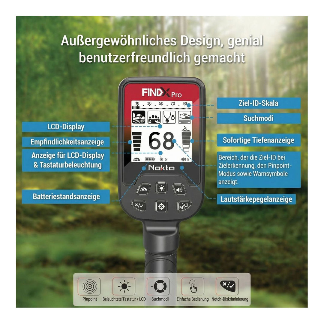B-Ware Nokta FINDX PRO Metalldetektor (leichte Gebrauchsspuren)