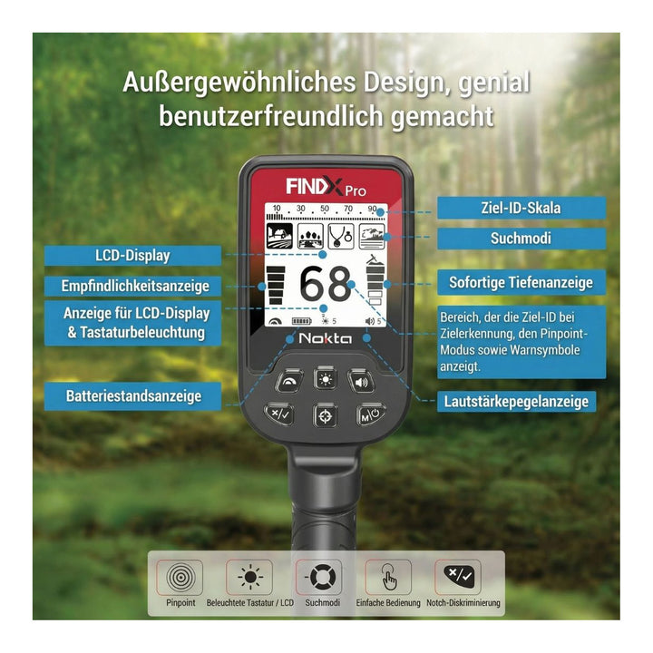 B-Ware Nokta FINDX PRO Metalldetektor (leichte Gebrauchsspuren)